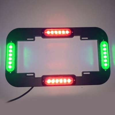 24W car license plate light 12V 24V universal use 18 flashing patterns red green led strobe license warning light